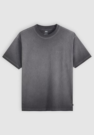 Gray cotton t-shirt with a crew neckline, short sleeves, and subtle logo detail on the chest. Soft texture and relaxed fit.