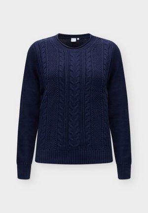 GAP, V-LS CLASSIC COTTON CABLE CREW - Pullover - navy uniform