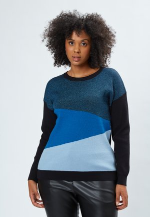 CREW-NECK COLOR BLOCKING - Striktrøje - blue