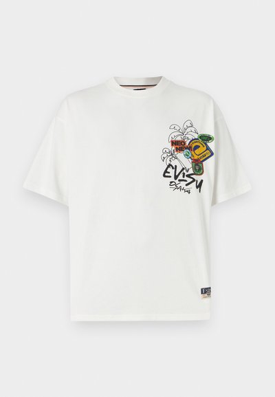 Evisu DARUMA WITH STICKERS TEE - Print T-shirt - white