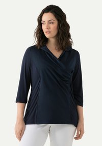 Ulla Popken COLLARED - Långärmad tröja - navy blue