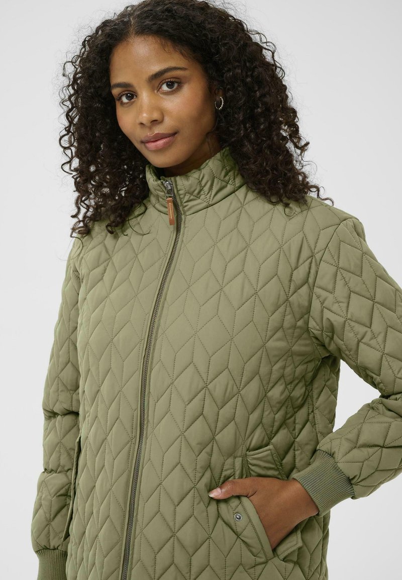 Kaffe KALEILA QUILTED ZIPPER - Light jacket - dusky green/green