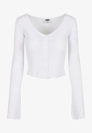 CROPPED RIB - Top dugih rukava - white