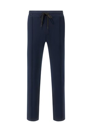 Marine joggerbroeken van zachte stof, met een elastische tailleband met een trekkoord, twee zijzakken en een taps toelopende pijpdesign.