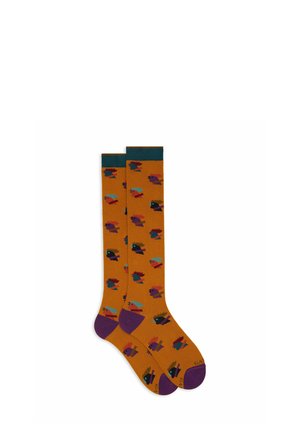 WITH HEN MOTIF - Calze - yellow