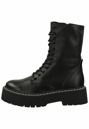 Bottines à plateau - black leather