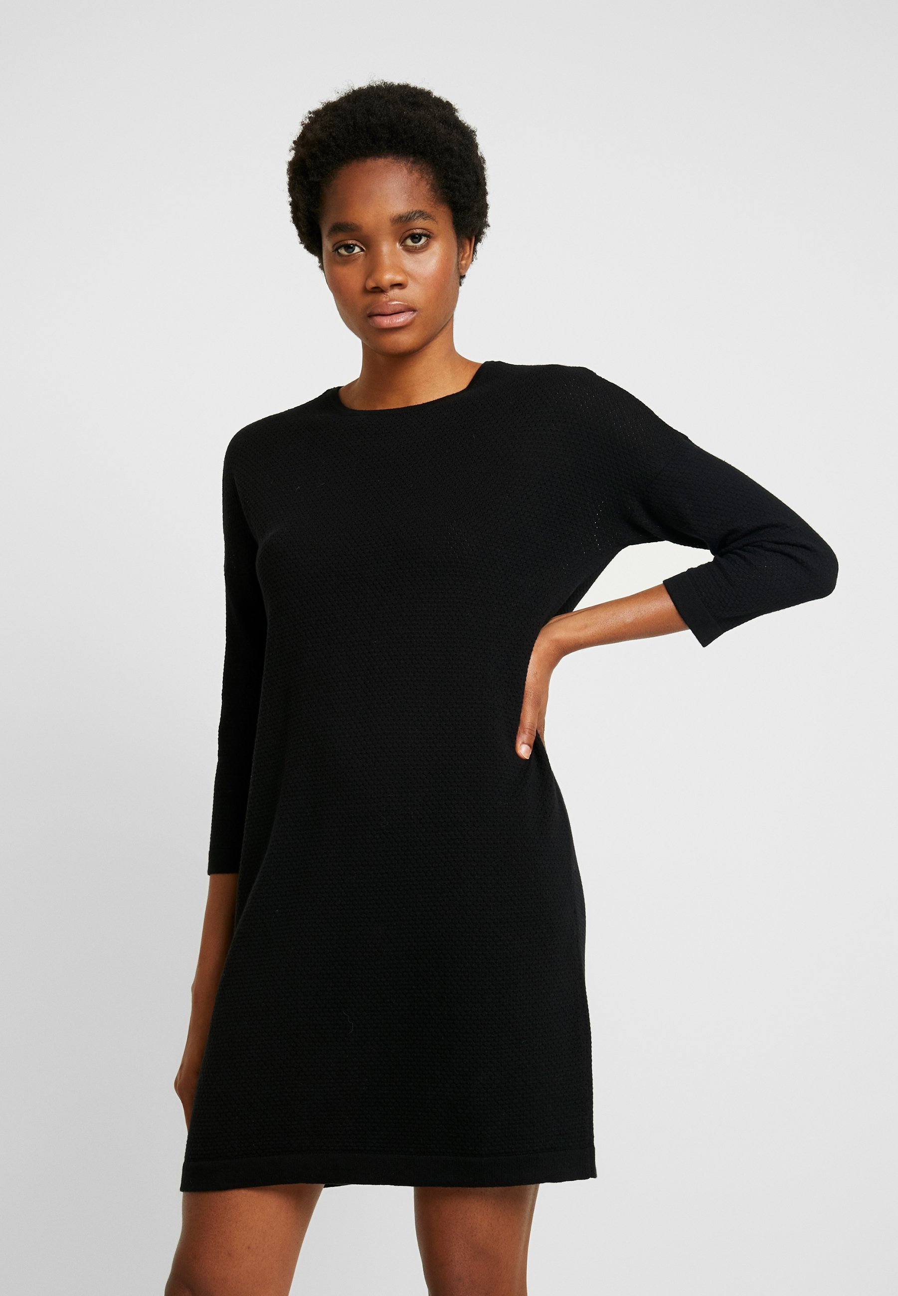 blue button front dress