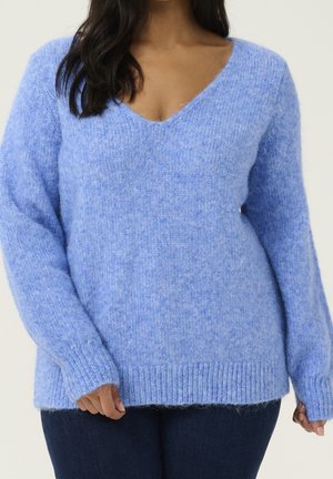 Strickpullover - mottled blue