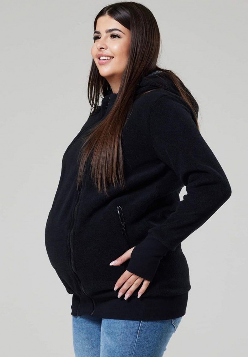 Chelsea Clark MATERNITY - Zip-up sweatshirt - black - Zalando.ie