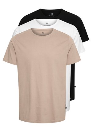 Matinique JERMANE 3-PACK - Paprasti marškinėliai - black   white   simply taupe