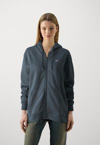 Tommy Jeans FLAG ZIP THRU - Sweat à capuche - new charcoal