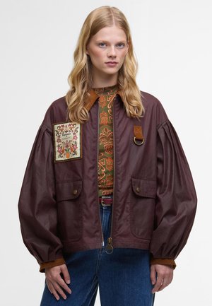 BARBOUR FARM RIO THAIS WAX JACKET - Light jacket - bordeaux/cream