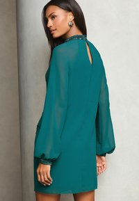 Lipsy LONG SLEEVE HAND EMBELLISHED ARTWORK MINI- REGULAR FIT - Rochie cocktail/Rochie petrecere - teal blue