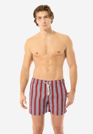 POSITANO COSTUME - Surfshorts - burgundy light blue aquamarine stripes