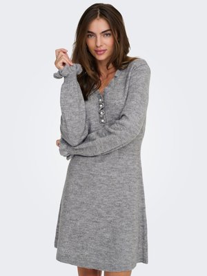JDY JDYLETTY - Svetríkové šaty - light grey melange
