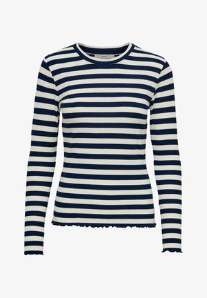 STRIPE - Camiseta de manga larga - black cloud dancer stripe
