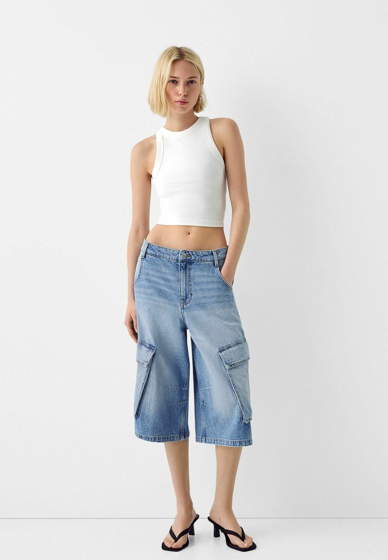 Bershka Jeansshort lichtblauw denim