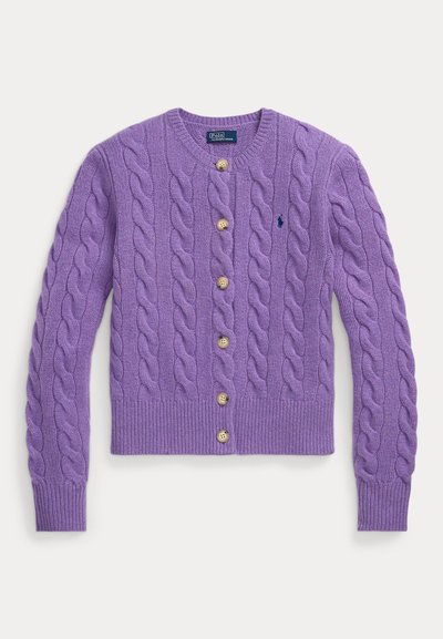 Polo Ralph Lauren CABLE KNIT WOOL CASHMERE CARDIGAN - Gilet - wisteria heather