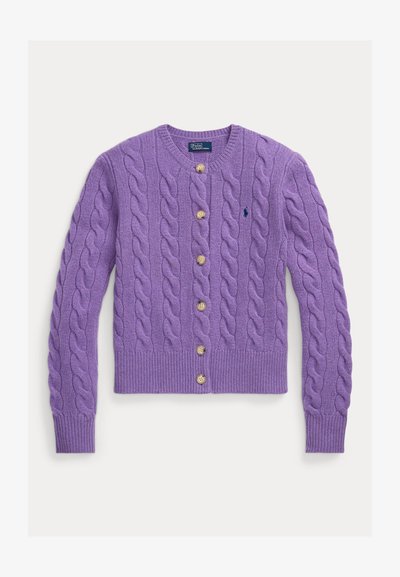 Polo Ralph Lauren CABLE KNIT WOOL CASHMERE CARDIGAN - Kardigán - wisteria heather