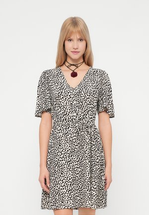 VIGRACE V NECK SHORT DRESS - Denné šaty - sandshell/black