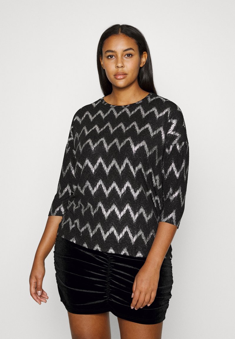 ONLY Curve ONCNEW QUEEN Longsleeve black/zwart Zalando.nl