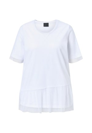 Ulla Popken, LAYERED MESH TEE - T-Shirt print - snow white