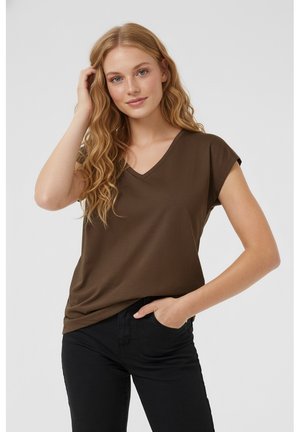 Kaffe KALISE - Jednoduché tričko - brown