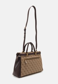 Guess SESTRI LOGO LUXURY SATCHEL - Käekott - latte logo/brown