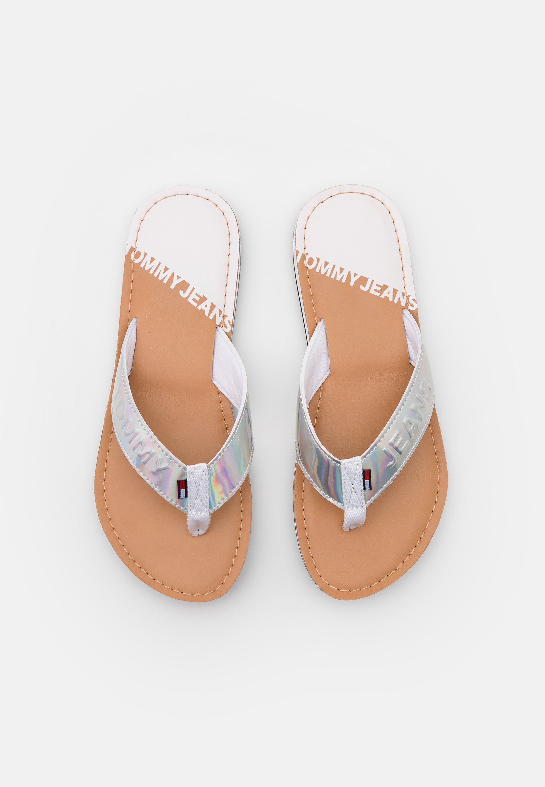 Tommy Jeans IRIDESCENT BEACH - Sandalias de dedo - white/plateado - Zalando .es