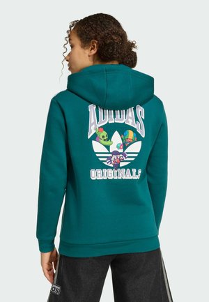 adidas Originals, ADIDAS ORIGINALS GRAPHIC LOOSE HOODIE UNISEX - Felpa con cappuccio - rich green white