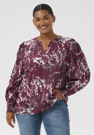 Kaffe Curve MINA  - Blouse - red black abstract graphic