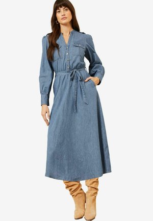 Love & Roses UTILITY MIDI  REGULAR FIT - Rochie din denim - blue