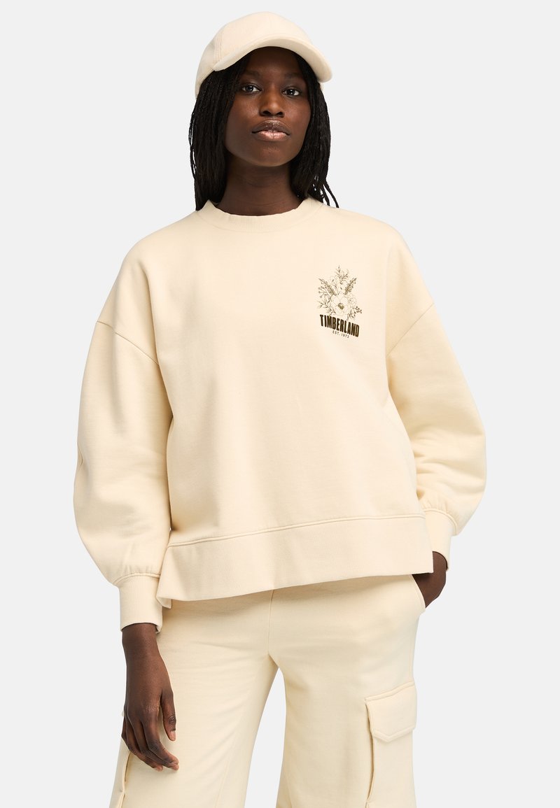 Timberland BRUSHED CHEST GRAPHIC CREW - Mikina - angora