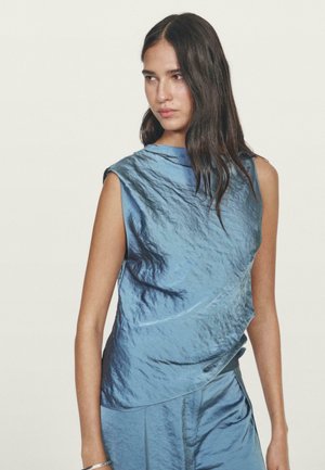 OPEN BACK - Blouse - blue denim