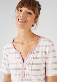 Damart COL TUNISIEN - Camiseta estampada - mauve rayé