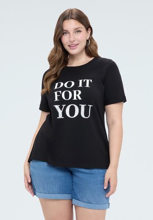 Fiorella Rubino, T-SHIRT CON SCRITTA MOTIVAZIONALE - T-shirt print - nero