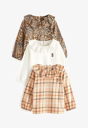 3 PACK - Camiseta de manga larga - brown check