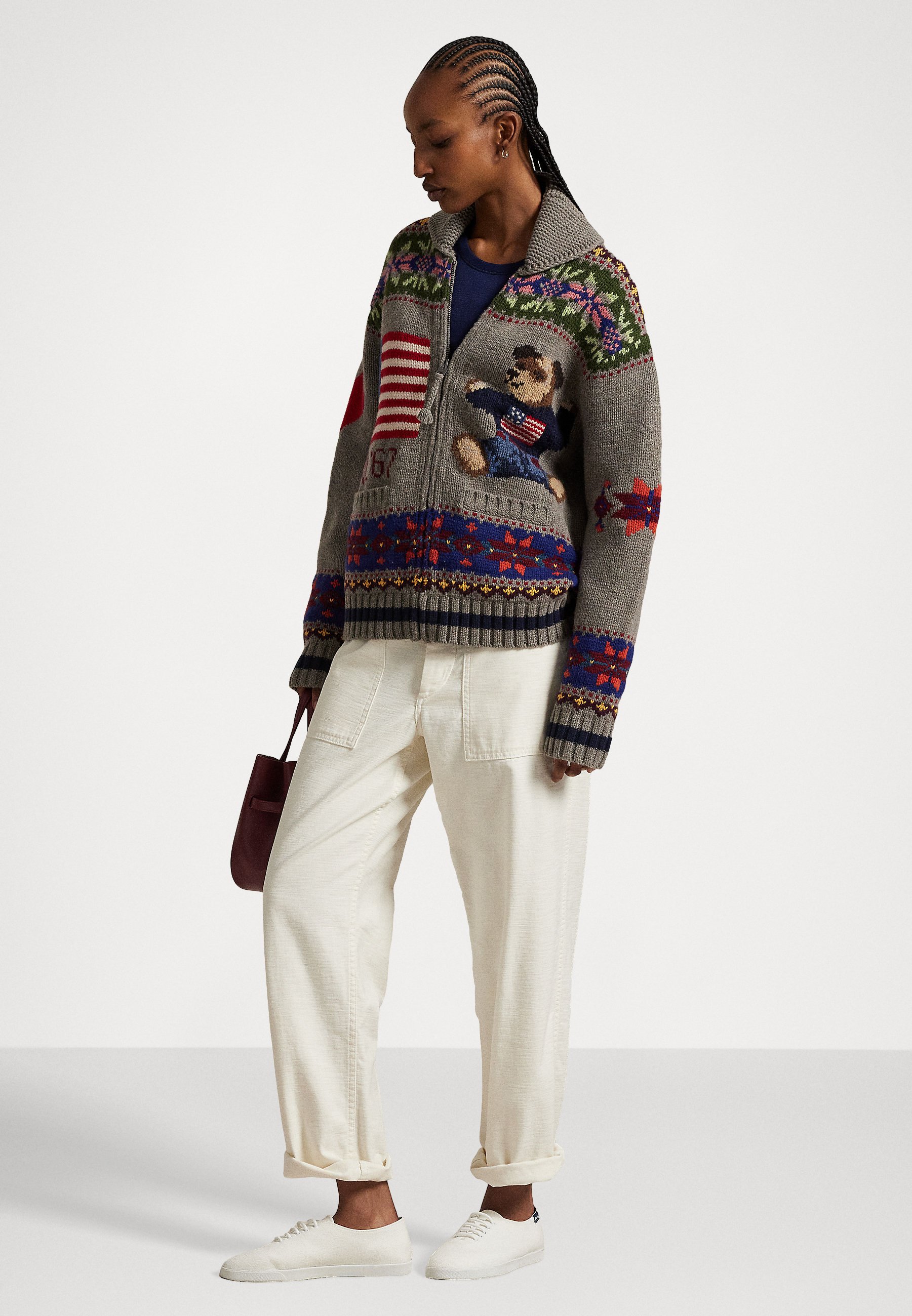 Polo Ralph Lauren POLO BEAR WOOL ZIP CARDIGAN - Cardigan - grey