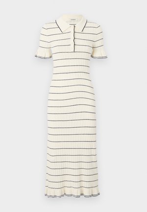 sandro ROBE MIDI COL POLO FINITIONS FRILL - Dnevna obleka - ecru
