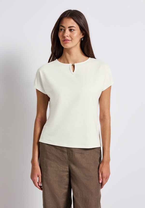 MIT CUT-OUT - T-Shirt basic - weiß