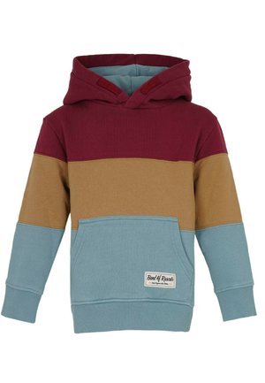 Bluza z kapturem z blokami kolorów w kolorze bordowym, beżowym i jasnoniebieskim, z przednią kieszenią i metką "Band of Rascals".