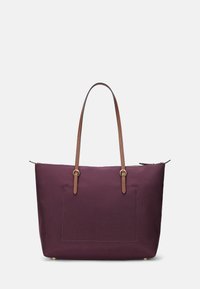 Lauren Ralph Lauren NYLON MEDIUM KEATON TOTE BAG - Pirkinių krepšys - pinot noir/tan