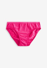 Rosa bikiniunderkläder av mjukt, stretchigt material. Har ett bredare midjeband med präglad logotyp och måttlig täckning.