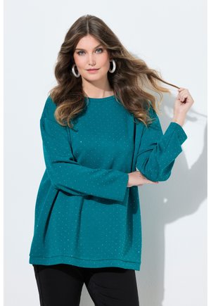 BOXY FIT GLITZERSTEINCHEN - Sweatshirt - teal