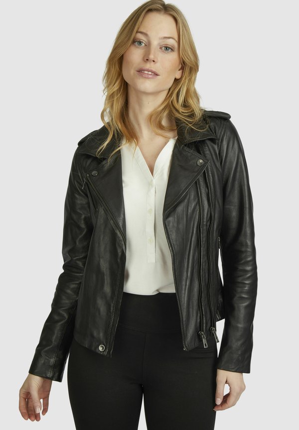 Lederjacke - schwarz