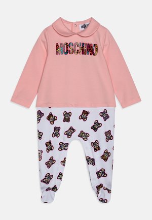 T-shirt Love Moschino Manches Longues - Imprimé Rose Et Mains Avec Strass - Femme