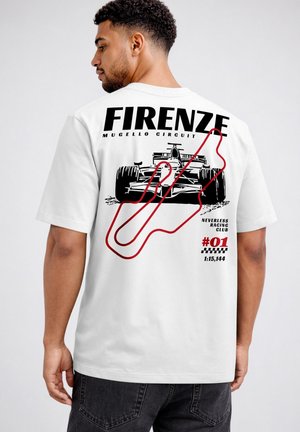 Neverless, HERREN T-SHIRT - FIRENZE MUGELLO - OVERSIZED RELAXED FIT SOMMER - T-Shirt print - weiß