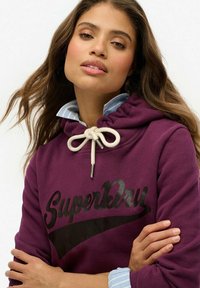 Superdry & Co SUPER ATHLETICS  - Jersey con capucha - aubergine purple