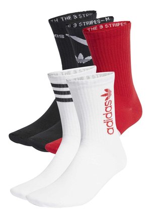 adidas Originals GRAPHIC CREW - Κάλτσες - white/black/better scarlet