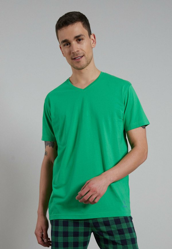 Nachtwäsche Shirt - grün mittel uni